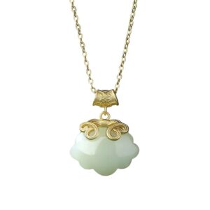 Longevity Lock Antique Gold Craft Good Luck Koi Necklace