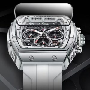 New men's multi-functional waterproof non-mechanical skeleton tonneau-shaped men's watch