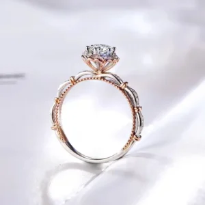 18K gold rose gold white gold "Core Whisper" flower cluster set wedding diamond ring 1 carat