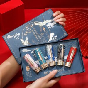 Chinese Style Carved Lipstick Set Gift Box Matte Moisturizing Lipstick Whitening