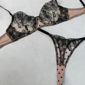 Sweet and lovely lotus leaf pattern embroidery exquisite underwear