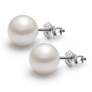 Sterling Silver Stud Earrings Simple Fashionable Pearl Earrings