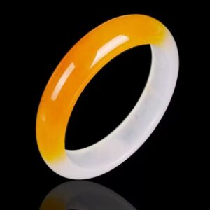 Yellow dragon jade bracelet, Xinjiang golden silk jade, yellow jadeite, one-bite sugar jade bracelet