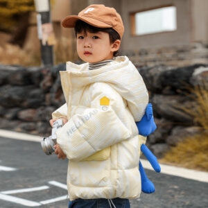 Mid-length Korean style baby boy thickened winter style down jacket