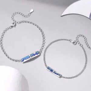 Gradient Aurora Crinkle Enamel Couples Bracelet