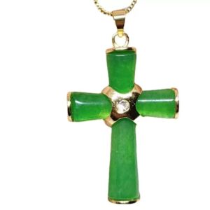 Gold-inlaid Jade Bamboo Men's Necklace