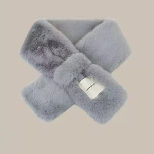 Soft and warm men's autumn and winter cross rabbit fur neck warmer