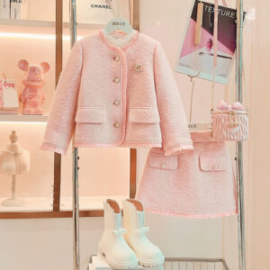 High-end velvet celebrity children's version comes with a down-lined pink suit