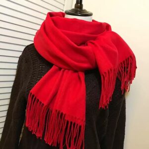 Red pure cashmere scarf (Women's Christmas and New Year exclusive)