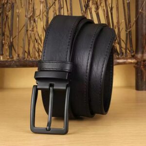 Vintage vegetable-tanned pure cowhide pin buckle men's handmade distressed genuine leather belt