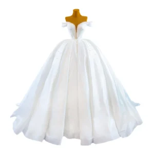 Hepburn style satin wedding dress white simple one shoulder pearl temperament elegant retro small tail light wedding dress