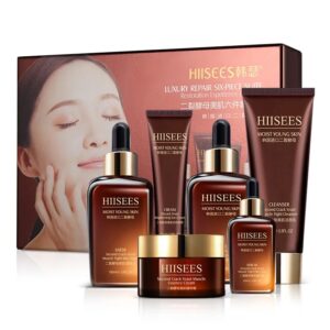 Bifida yeast six-piece set for moisturizing, warming, repairing, brightening complexion, skin care cosmetics