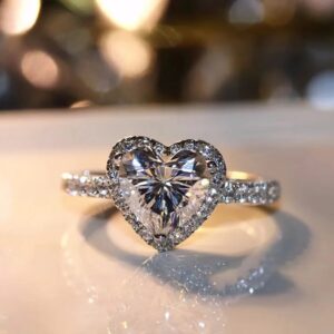 Customized non-round diamond ring Love Series "Angel's Kiss"