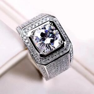 True love diamond ring men's ring large honeycomb baby's breath 2 carat men's ring