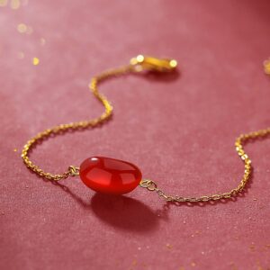 18k gold exquisite red bean bracelet