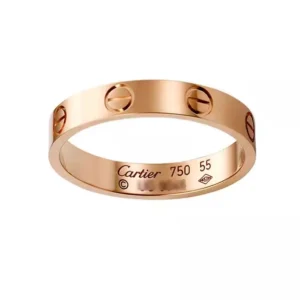 Cartier 3.6mm wide 18K rose gold narrow LOVE wedding ring